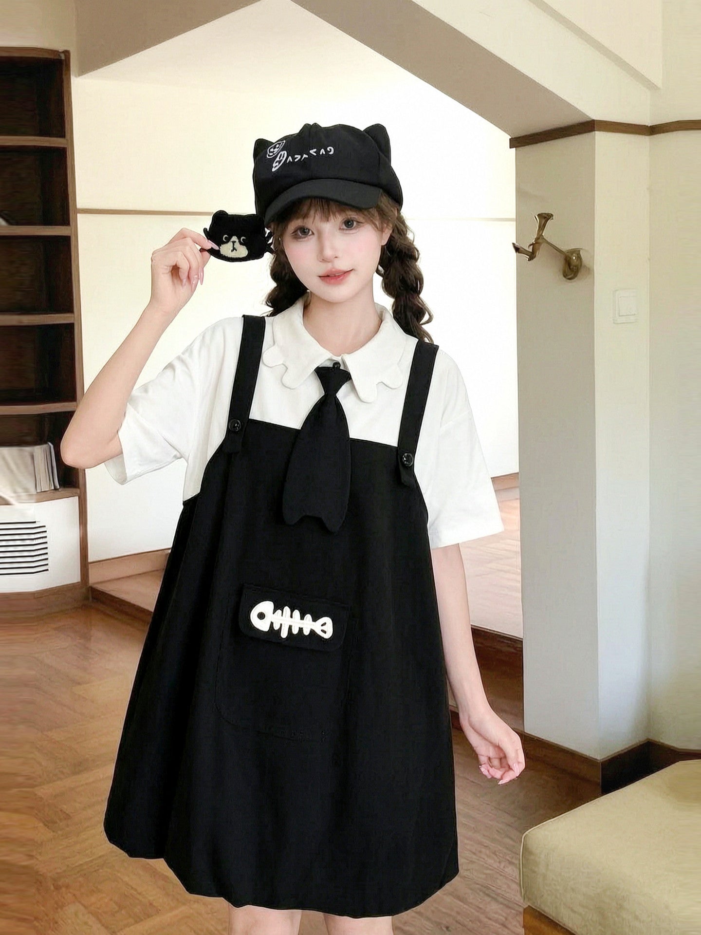 Milk Cat Bubble Dress-Dresses-ntbhshop
