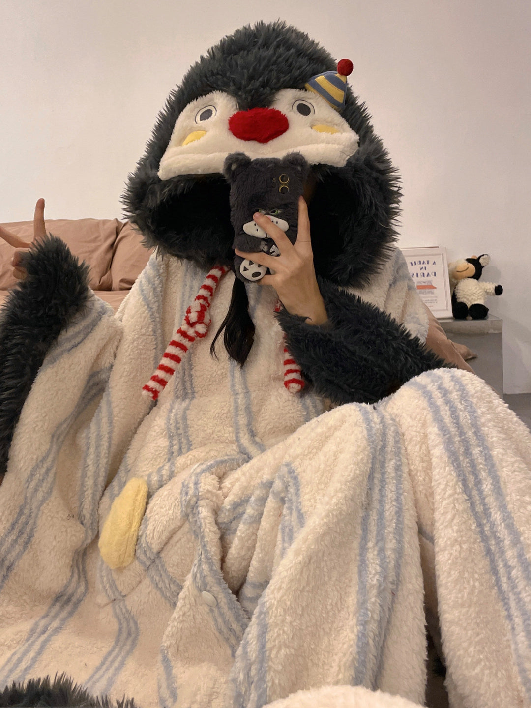 Baby Penguin Fleece Pajamas Set-Sets-ntbhshop