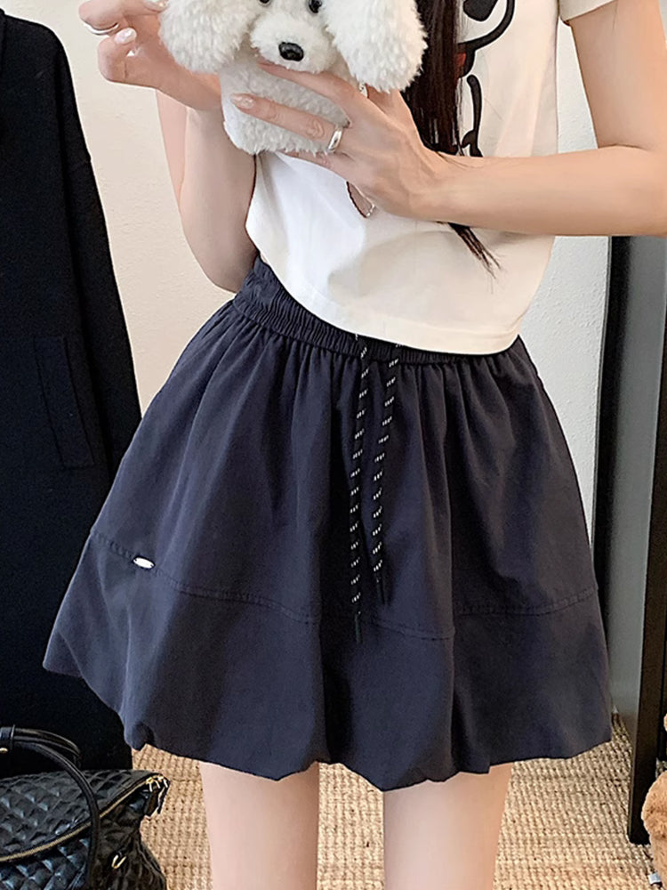 Mocha Bloom Cargo Bubble Skirts-ntbhshop