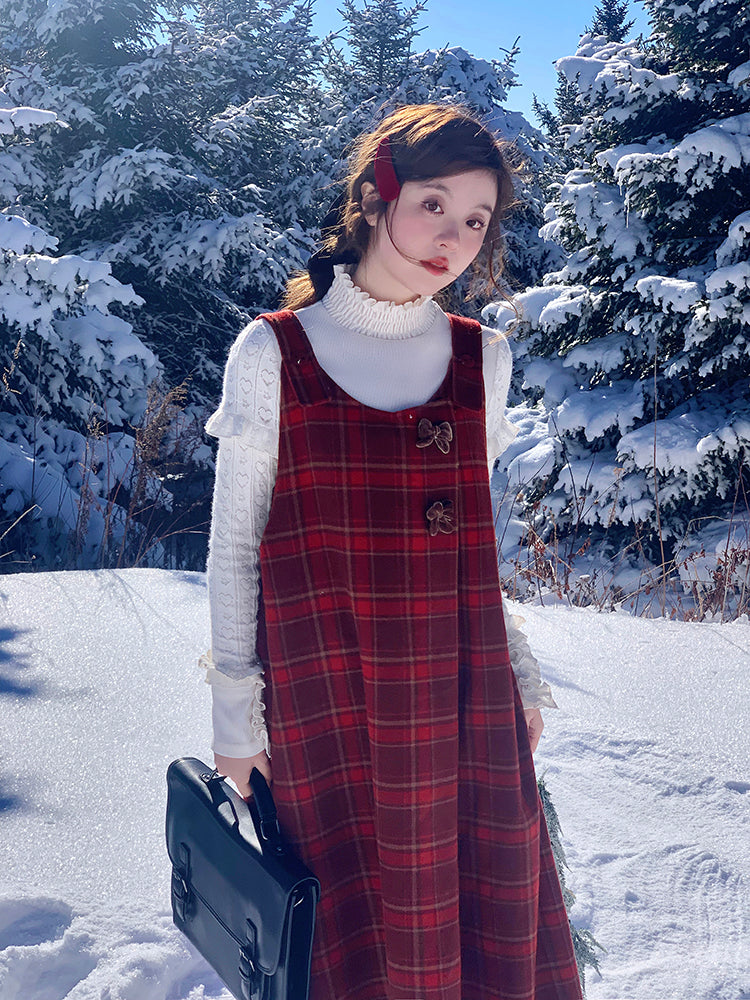 Snowberry Plaid Jumper Dress-ntbhshop