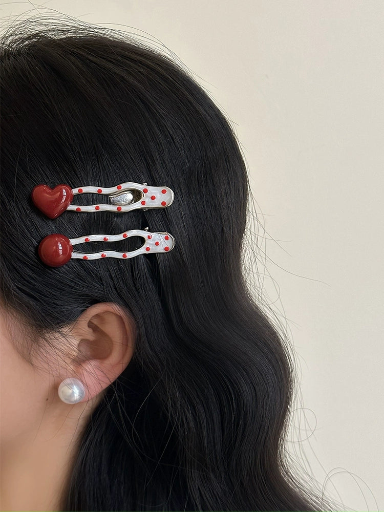 Love Polka Dot Hair Clips-ntbhshop