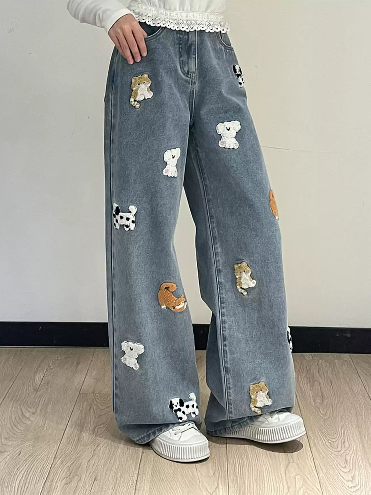 Milk Paws Patch Jeans-Bottoms-ntbhshop