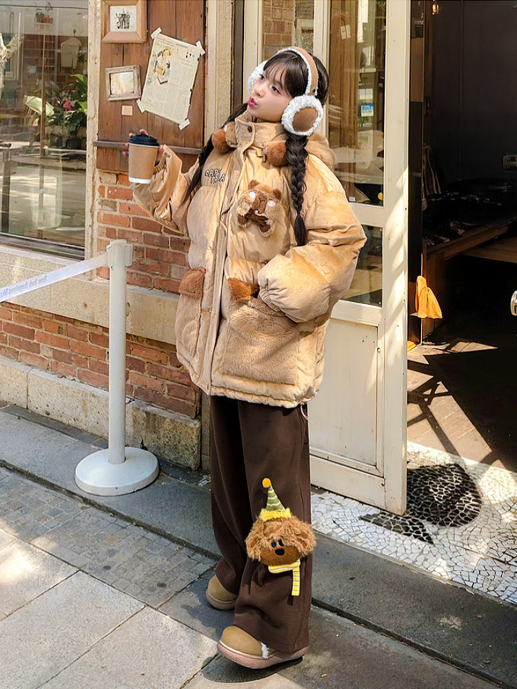 Capybara Snowday Hug Puffer Jacket-Outerwear-ntbhshop