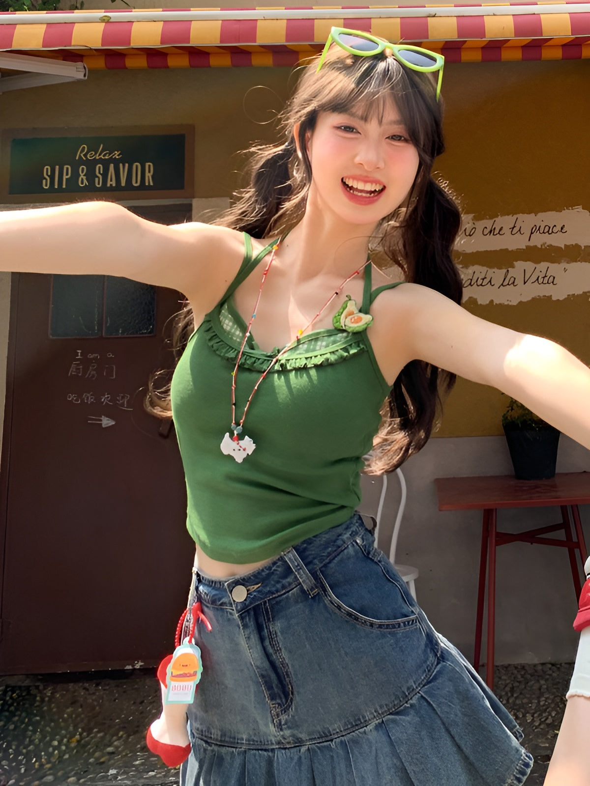 Dopamine Fruit Ribbed Bra Camisoles-Tops-ntbhshop