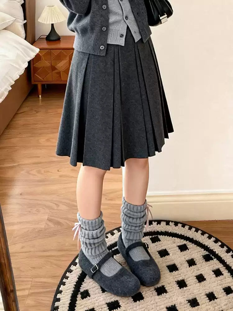 Ashwood Wool Pleated Skirt-Bottoms-ntbhshop