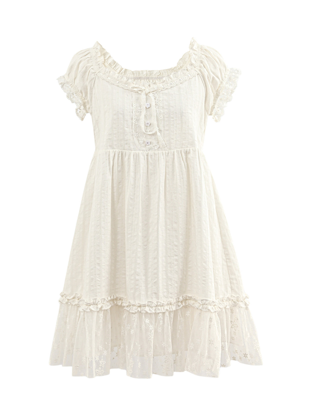 Lace Whisper Babydoll Dress-Dresses-ntbhshop