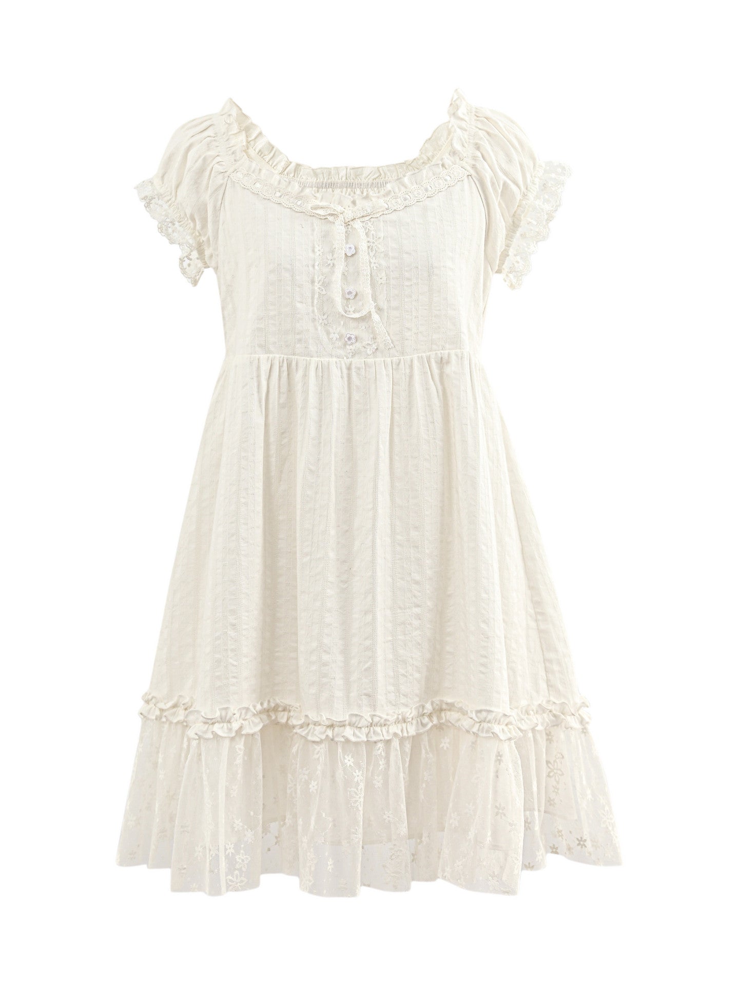 Lace Whisper Babydoll Dress-Dresses-ntbhshop
