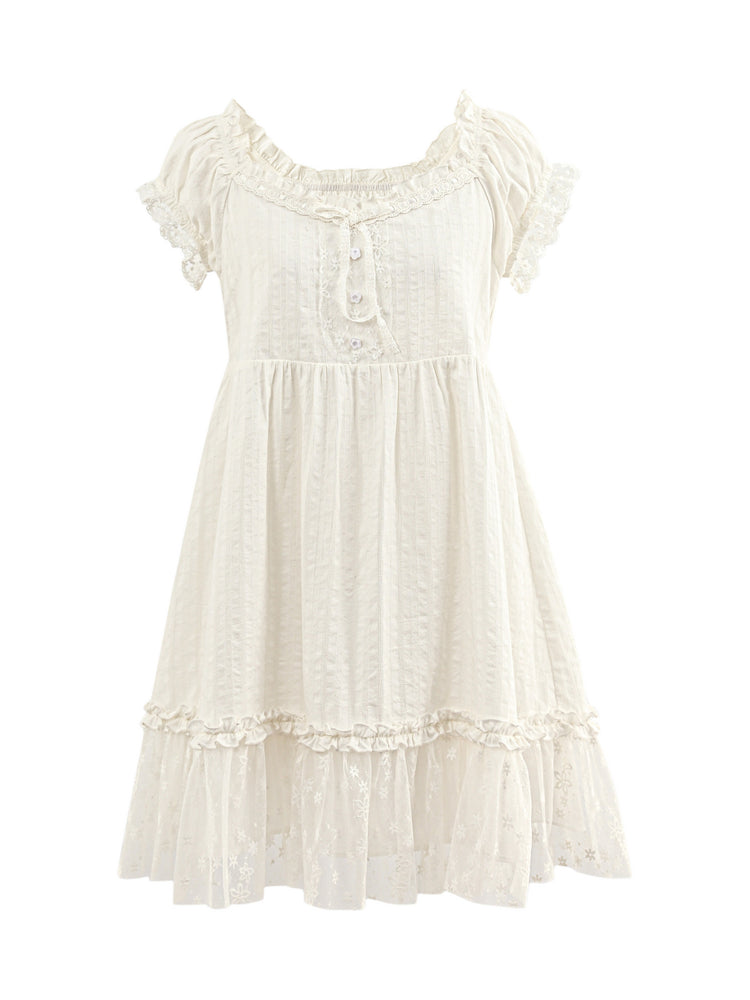Lace Whisper Babydoll Dress-Dresses-ntbhshop