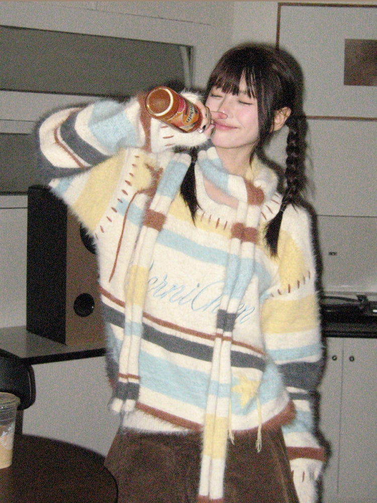 VerniChten Soft Sweater With Scarf-ntbhshop