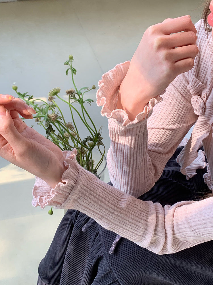 Rosette Whisper Knit Top & Layered Skirt-ntbhshop