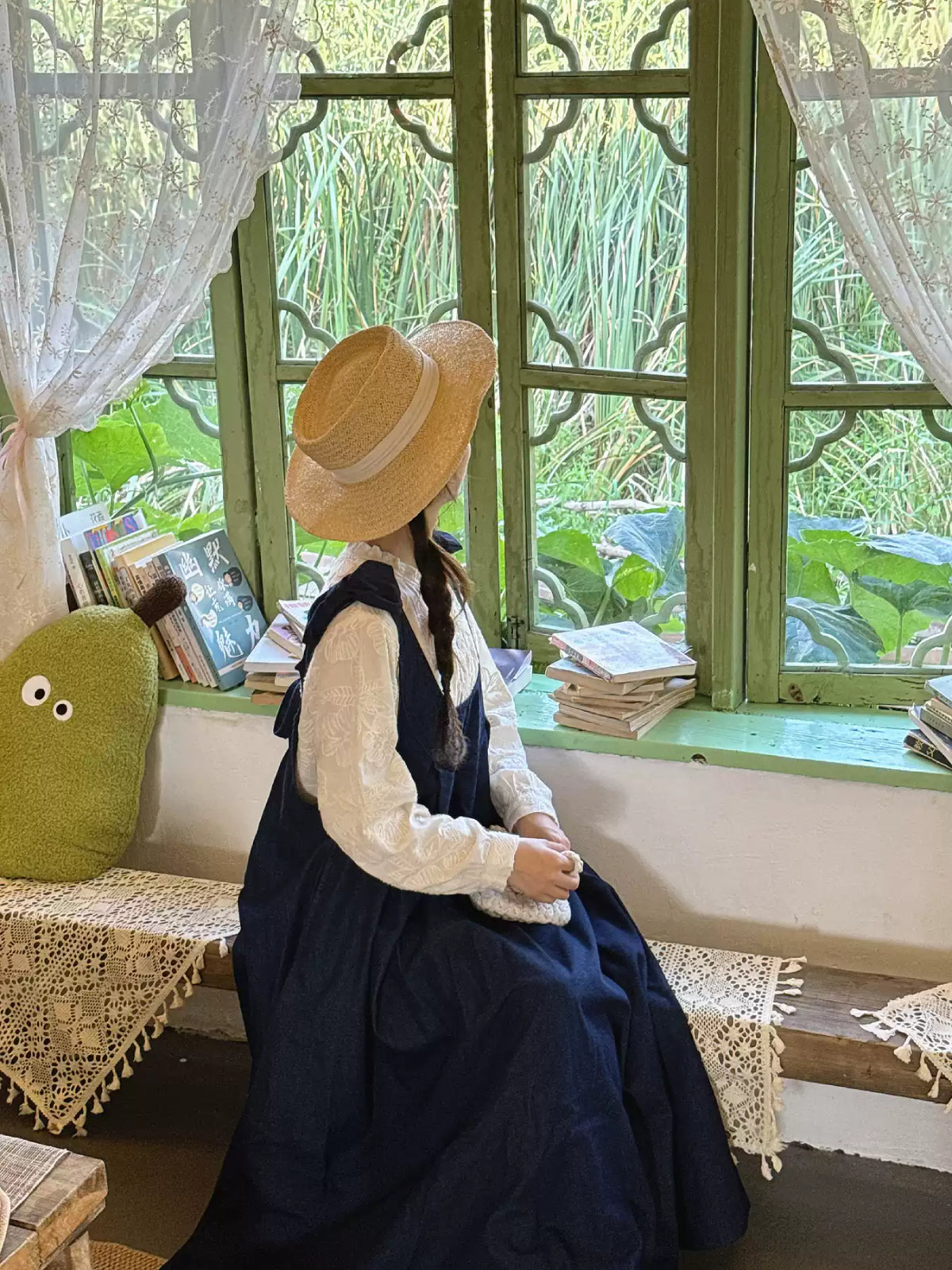 Forest Path Denim Pinafore Dress-Dresses-ntbhshop