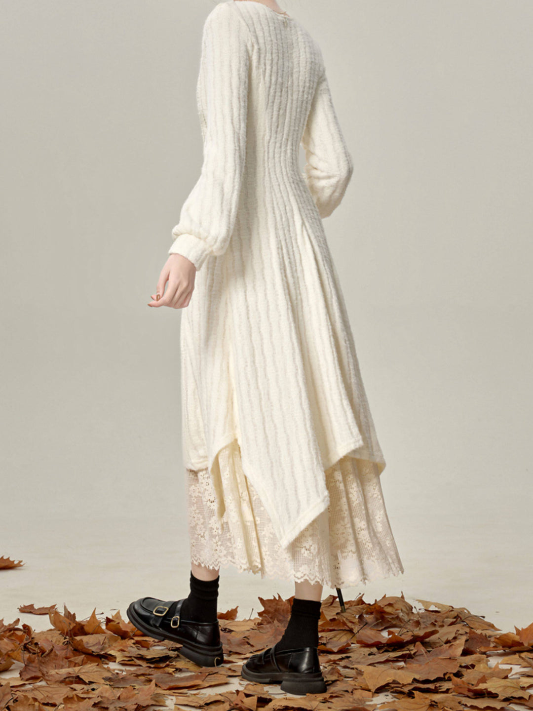 Ivory Snow Knit Layer Dress-Dresses-ntbhshop