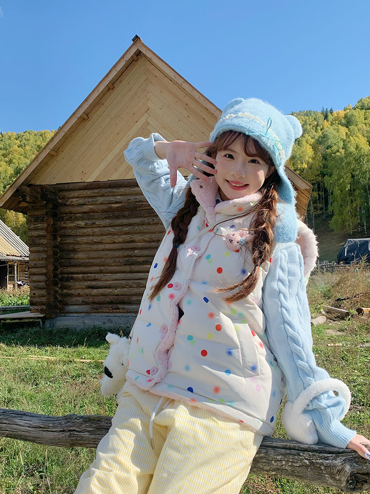 Rainbow Sprinkle Puffer Vest, Sweater & Pants-Sets-ntbhshop