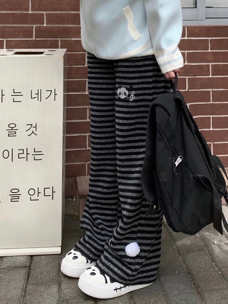 Crybaby Panda Stripe Pants-ntbhshop