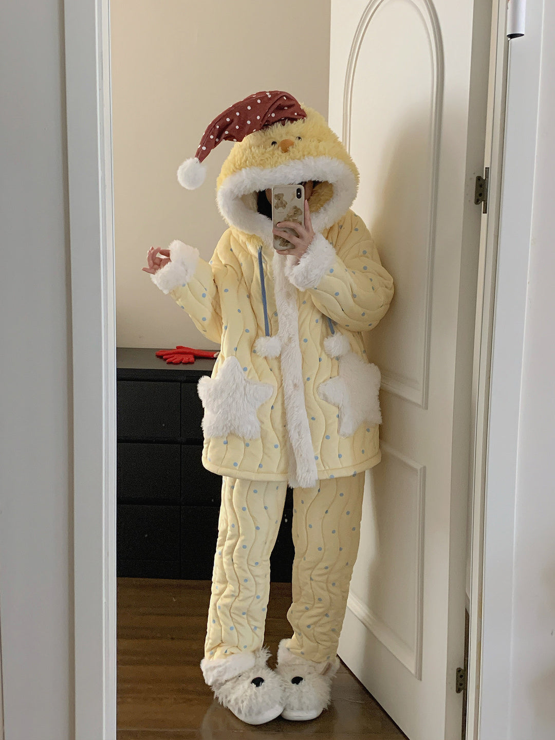 Cloud Nest Hooded Winter Pajamas Set-Sets-ntbhshop