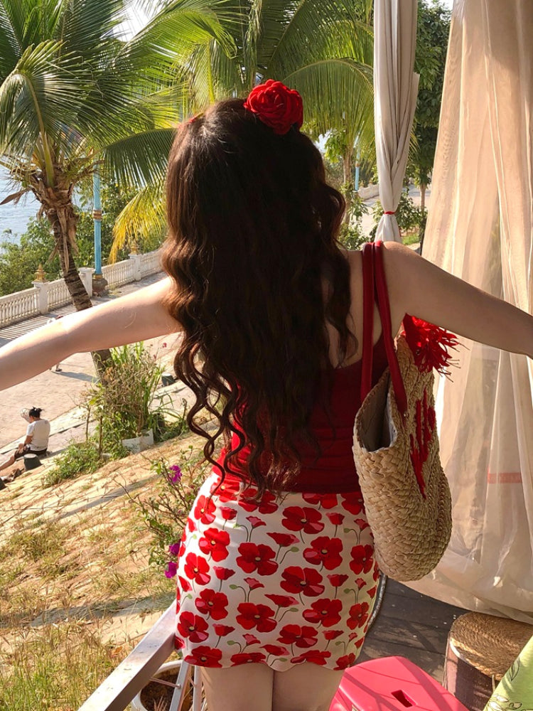 Canvas Bloom Floral Printed Mini Skirts-ntbhshop