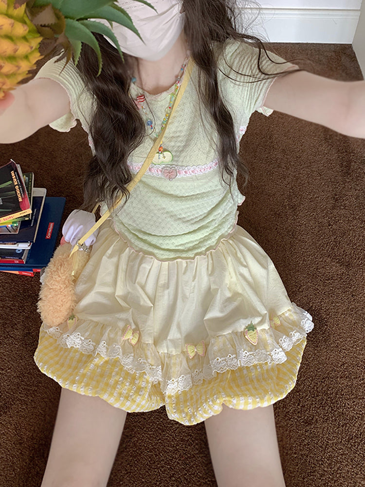 Berry Bloom Gingham Bubble Shorts-ntbhshop