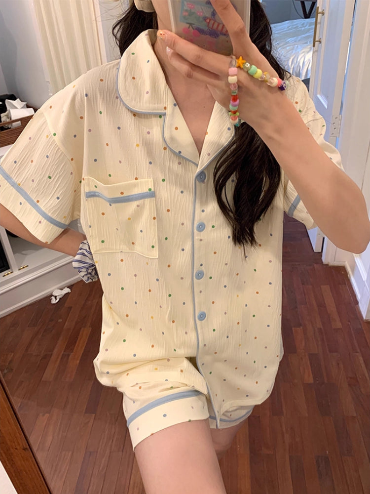 Color Pop Polka Pajama Sets-Sets-ntbhshop