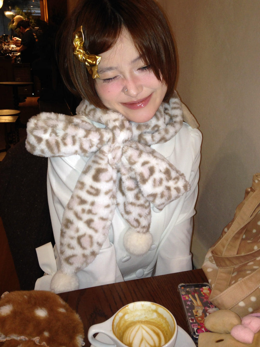 Leopard Latte Hooded Plush Wrap-ntbhshop