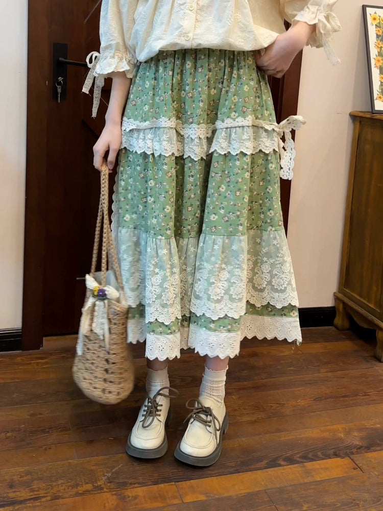 Mori Dream Garden Midi Skirts-ntbhshop