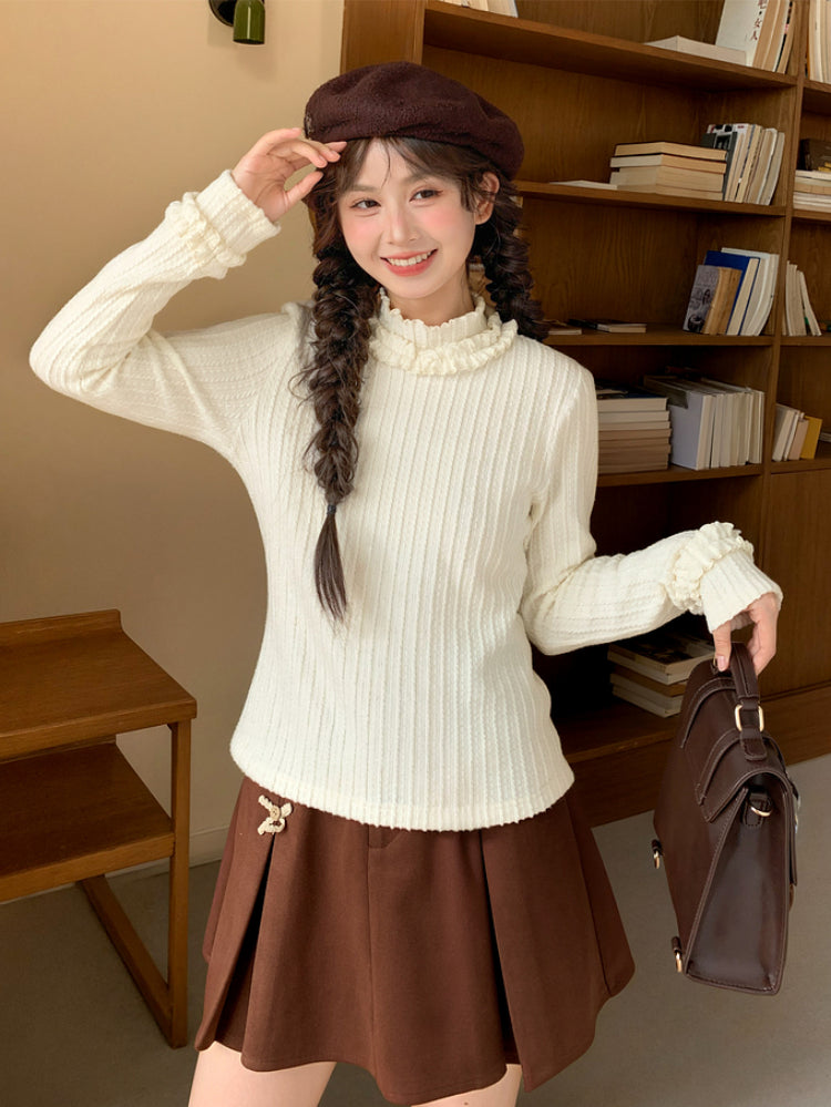 Winter Vanilla Milk Knit Base Top-ntbhshop