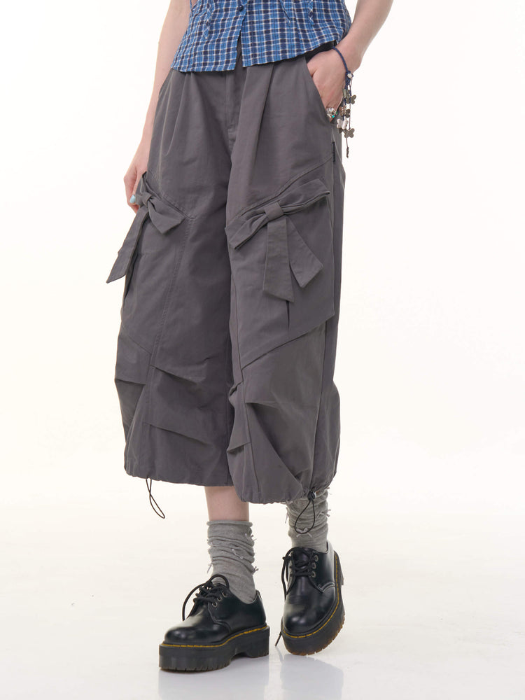 Ribbon Cotton Capri Pants-Bottoms-ntbhshop