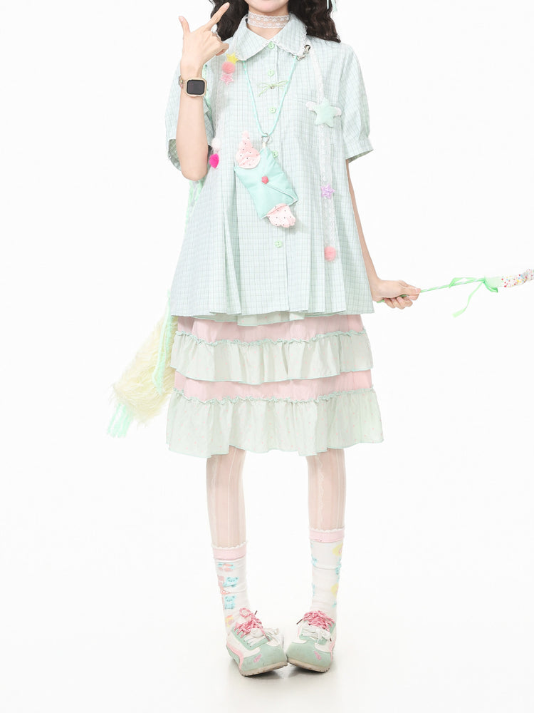 Twinkle Dolly Plaid Shirts & Scarves-Tops-ntbhshop