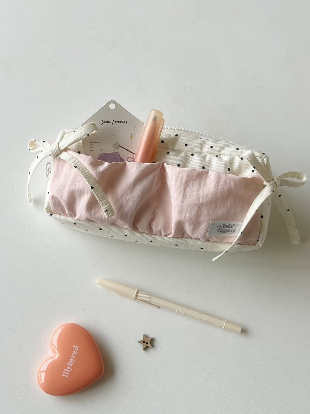 Ribbon Gather Toast Pencil Cases-Accessories-ntbhshop