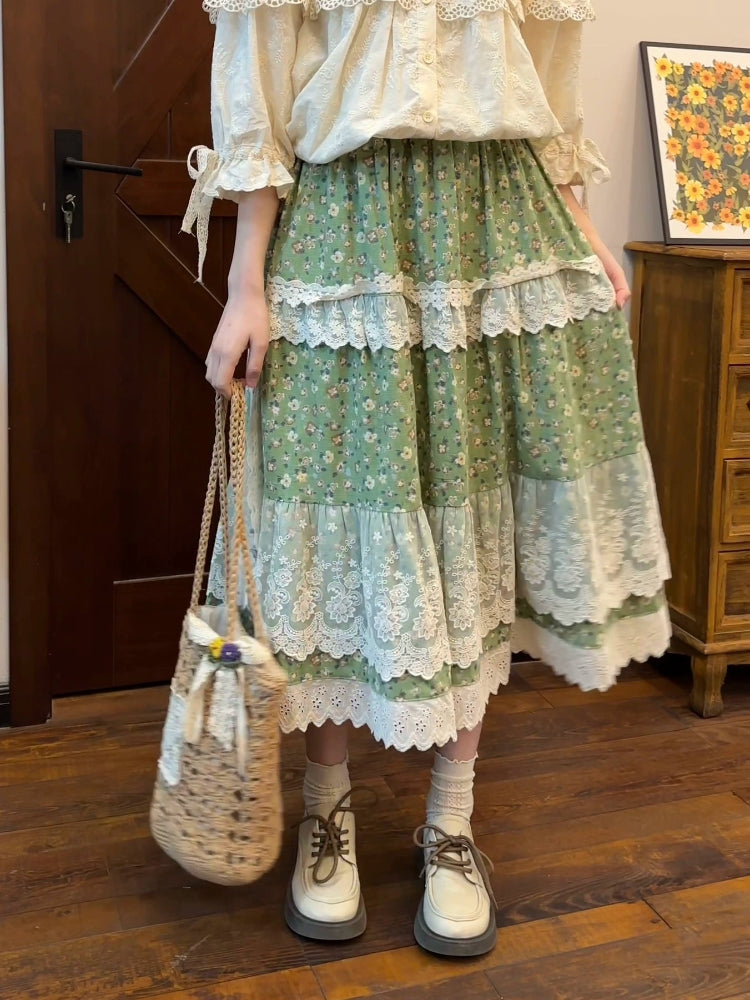 Mori Dream Garden Midi Skirts-ntbhshop