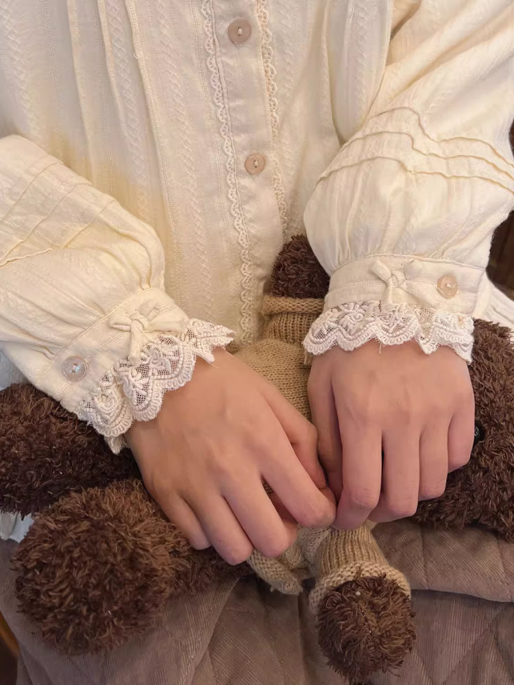 Whispering Lace Doll Collar Blouses-ntbhshop