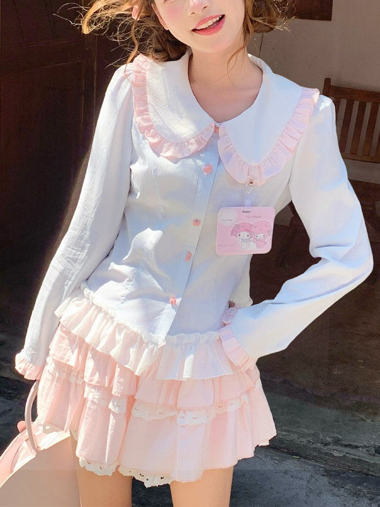 Bunny Academy Sweetheart Blouses & Cake Skirt-ntbhshop