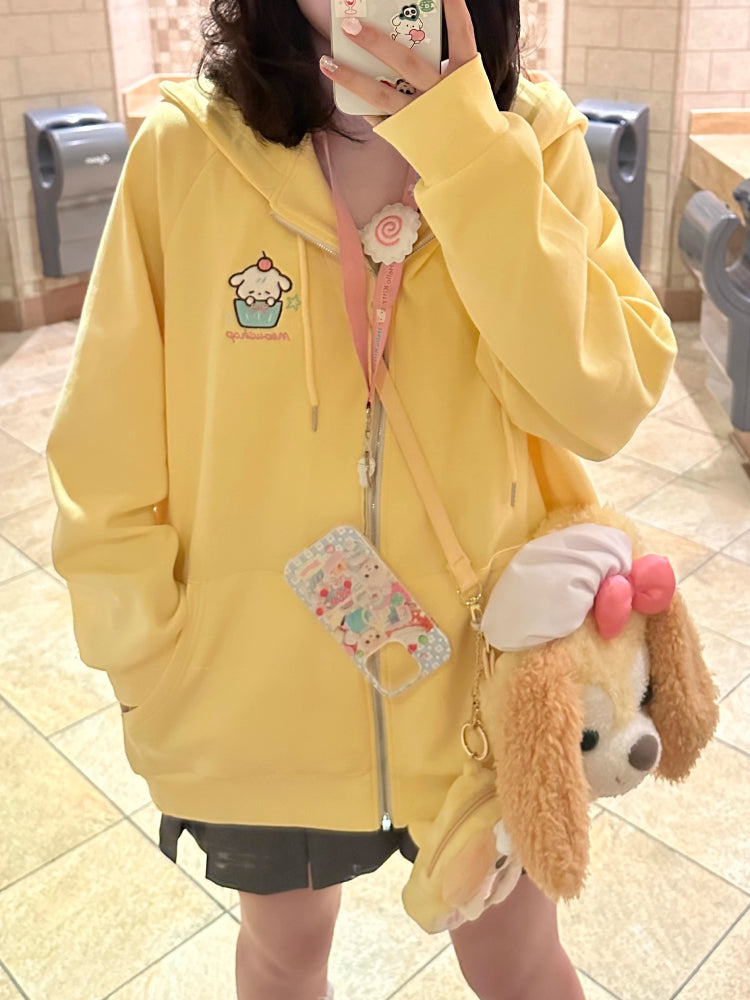 Buttercream Pup Oversize Hooded Jacket-ntbhshop