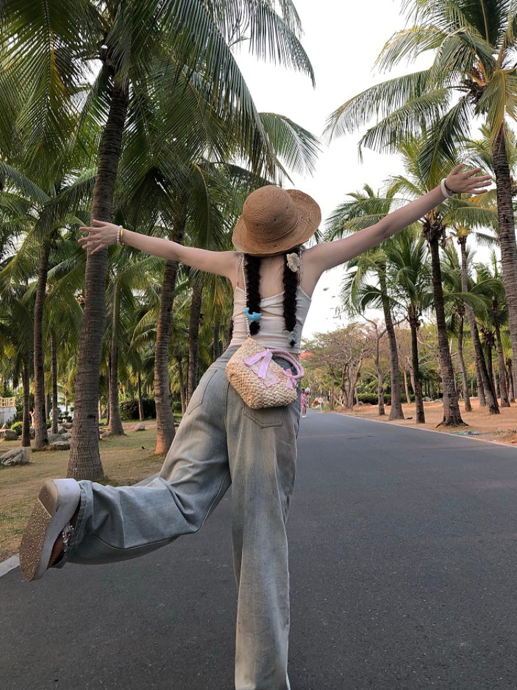 Rainbow Disco Cut-Out Back Bra Camisoles-ntbhshop