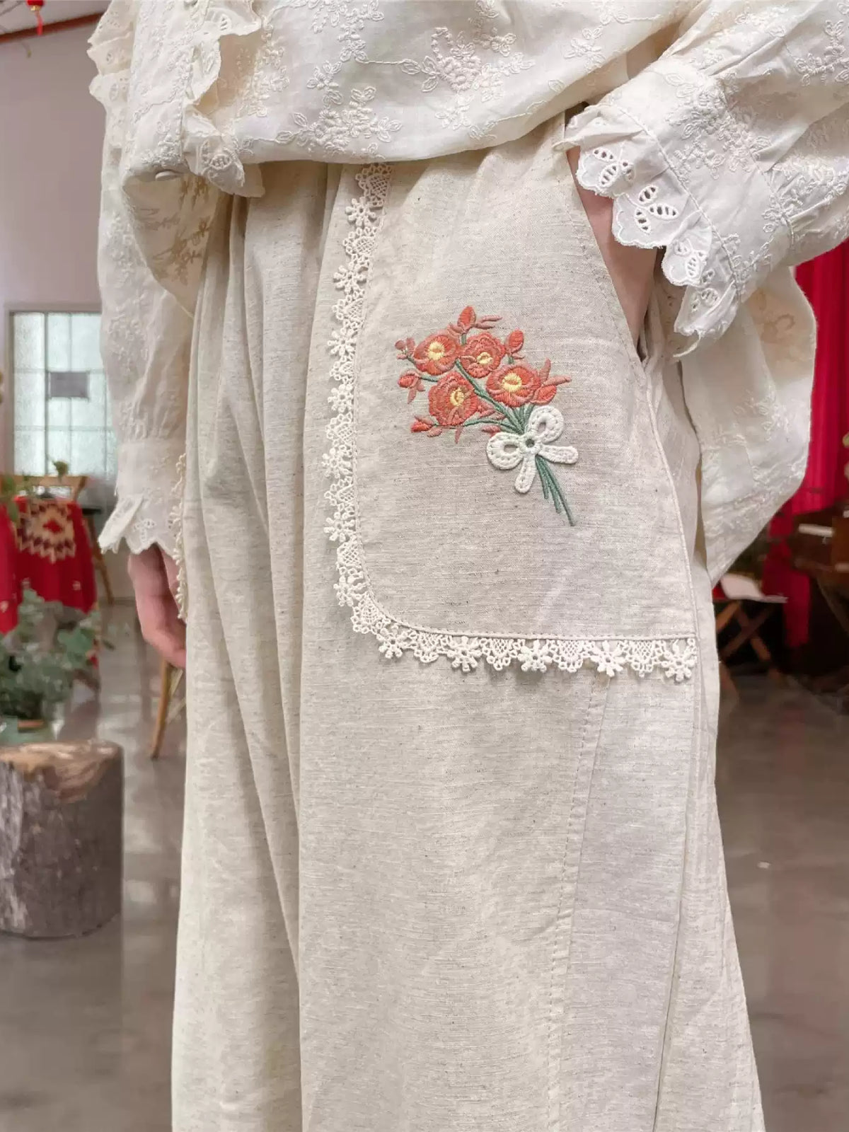 Flower Shop Blossom Cropped Pants-Bottoms-ntbhshop