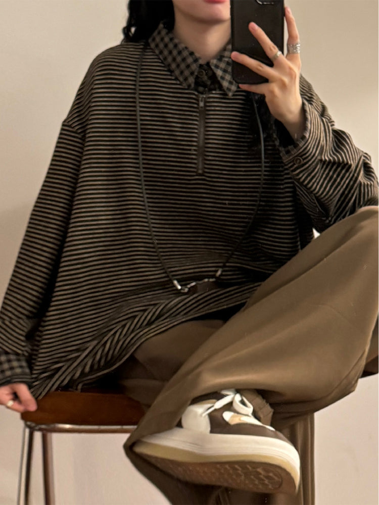 Maillard Stripe Unisex Layer Sweatshirts-ntbhshop