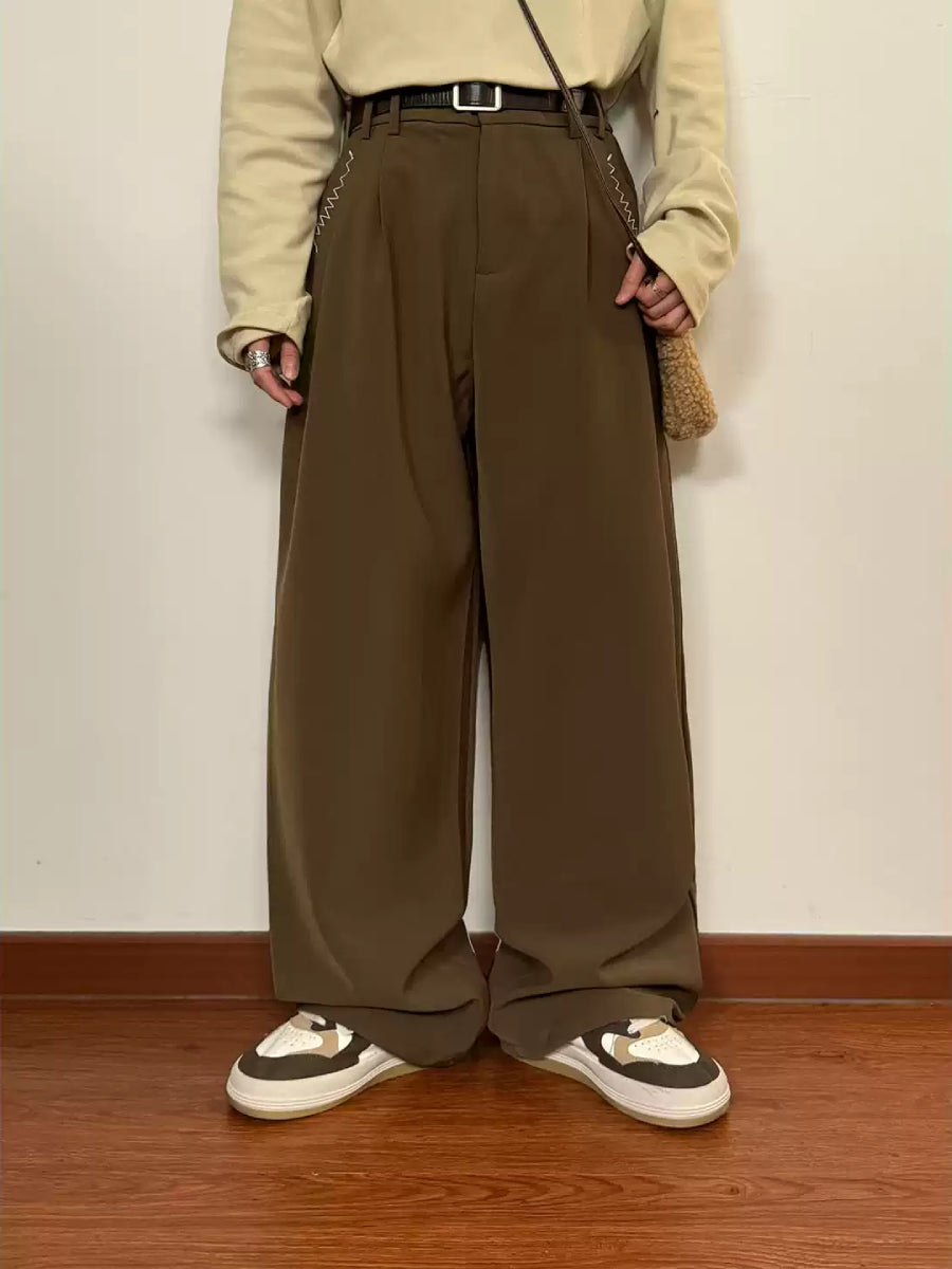 Scholium Spine Pleated Pants-Bottoms-ntbhshop