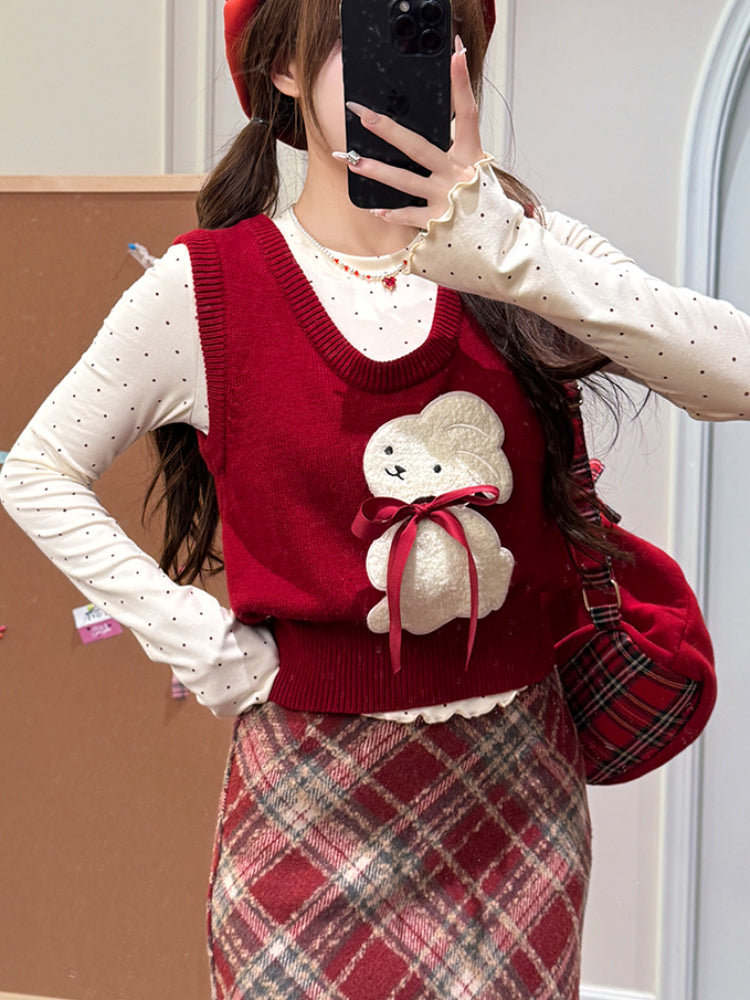 Hazelnut Muffin Knit Vests, Tops Skirts-ntbhshop