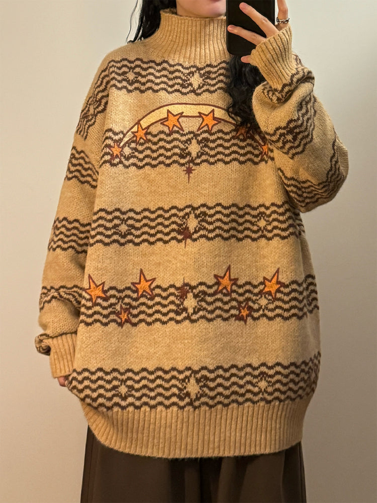 Starlit Voyager Turtleneck Knit Sweaters-ntbhshop