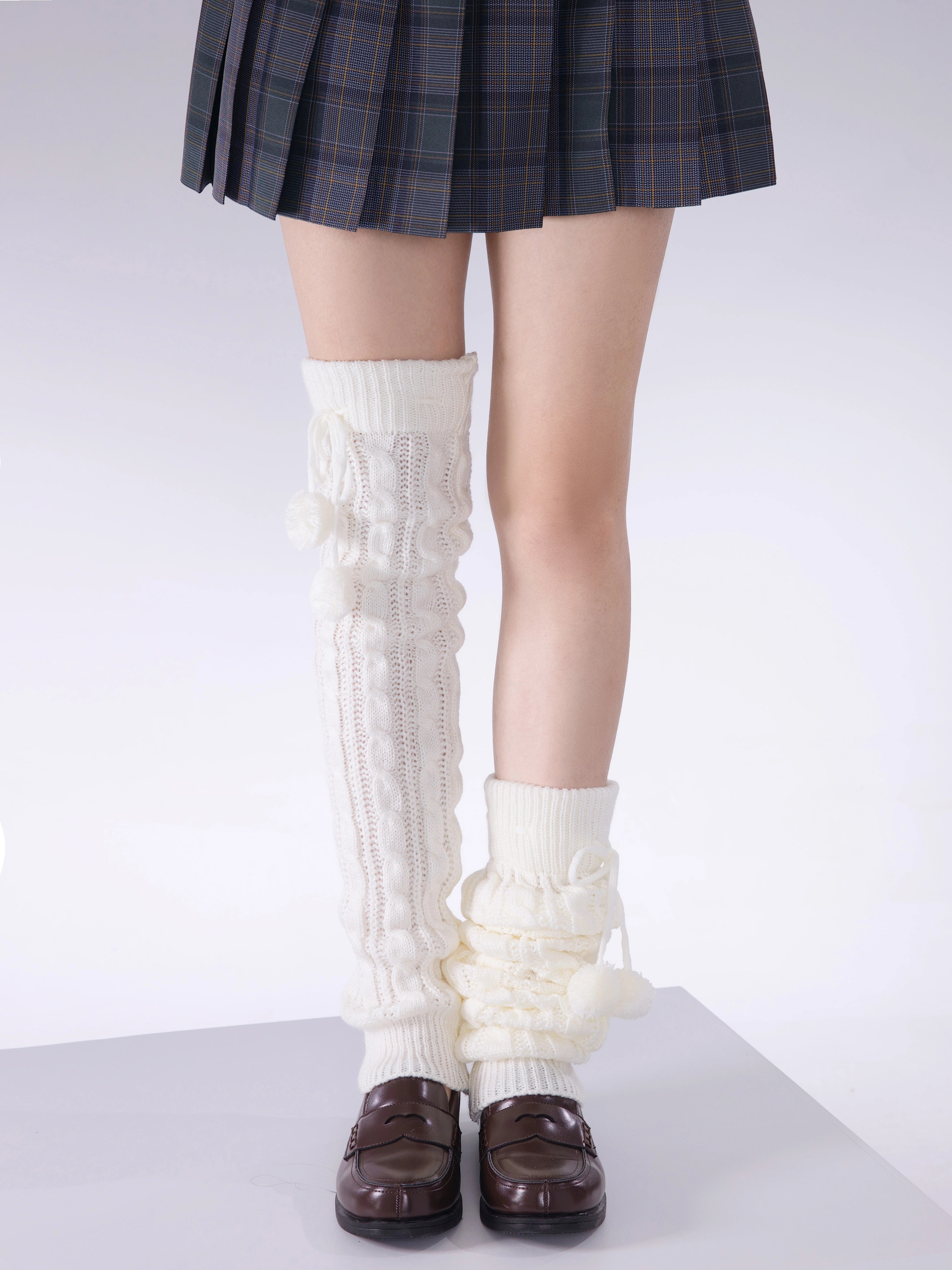 Campus Cozy Japanese Cute Girl JK Uniform Leg Warmers