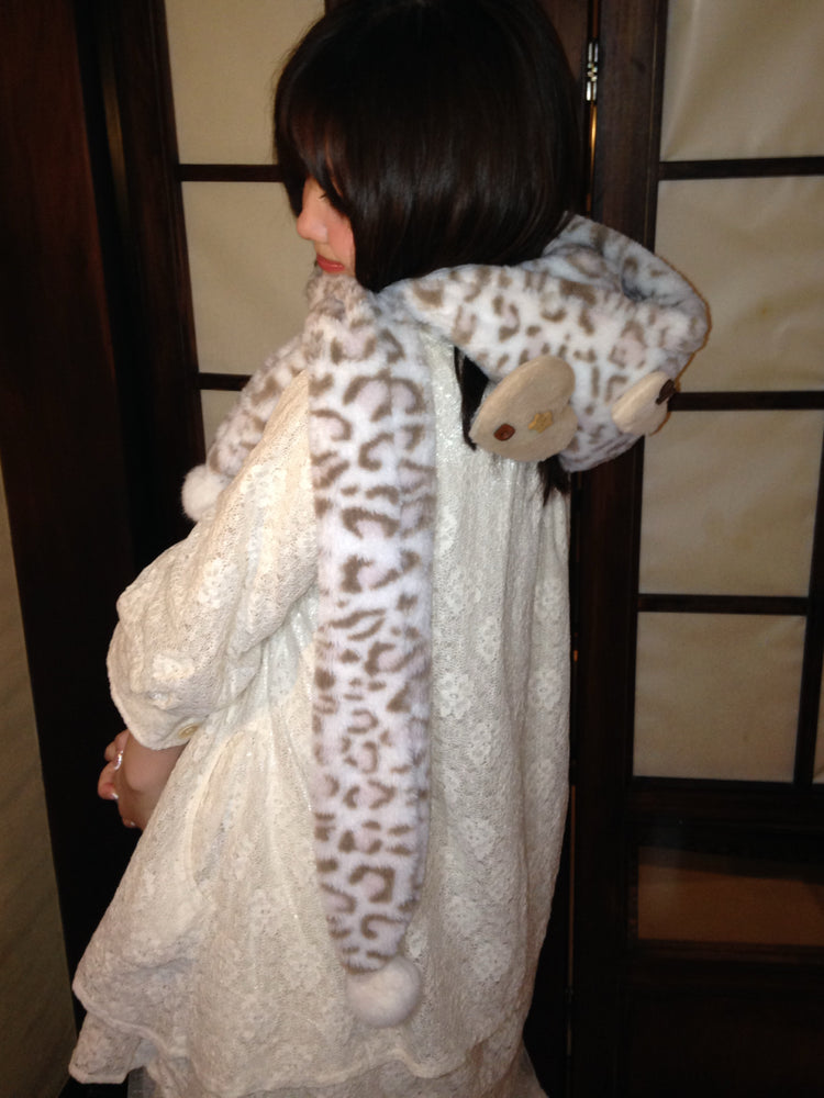 Leopard Latte Hooded Plush Wrap-ntbhshop