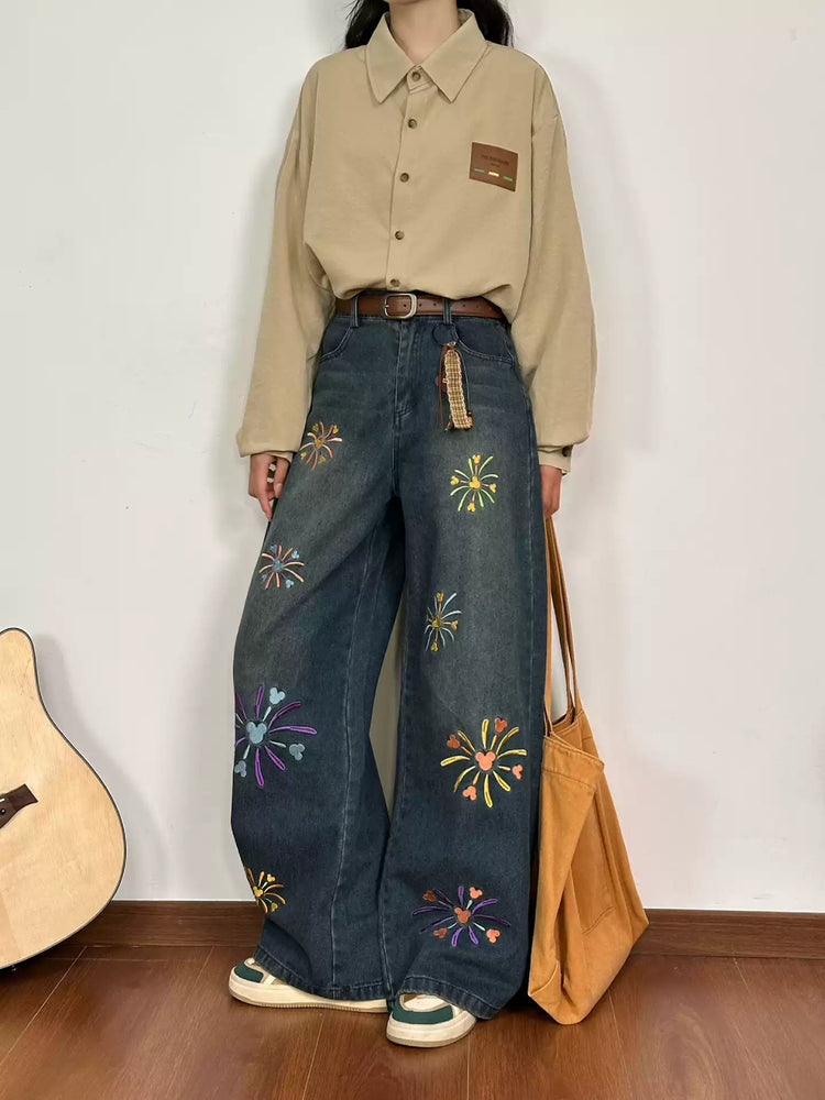 Firework Bloom Denim Jeans-Bottoms-ntbhshop