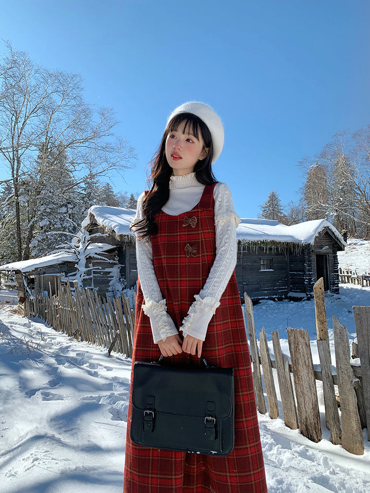 Snowberry Plaid Jumper Dress - ntbhshop Snowberry Plaid Jumper Dress - ntbhshop