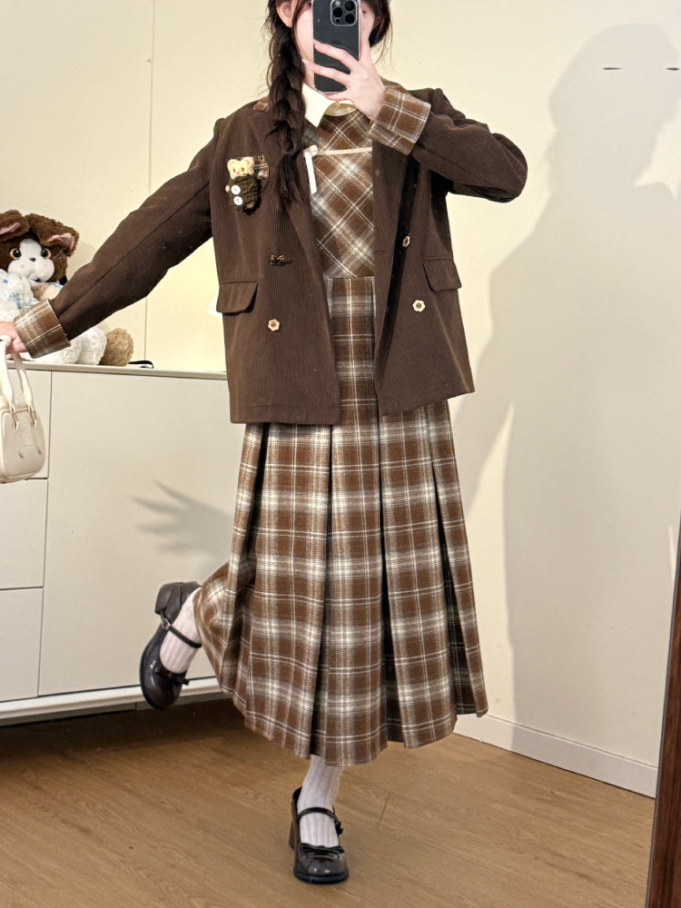 Maple Latte Academia Blazer & Dresses-ntbhshop