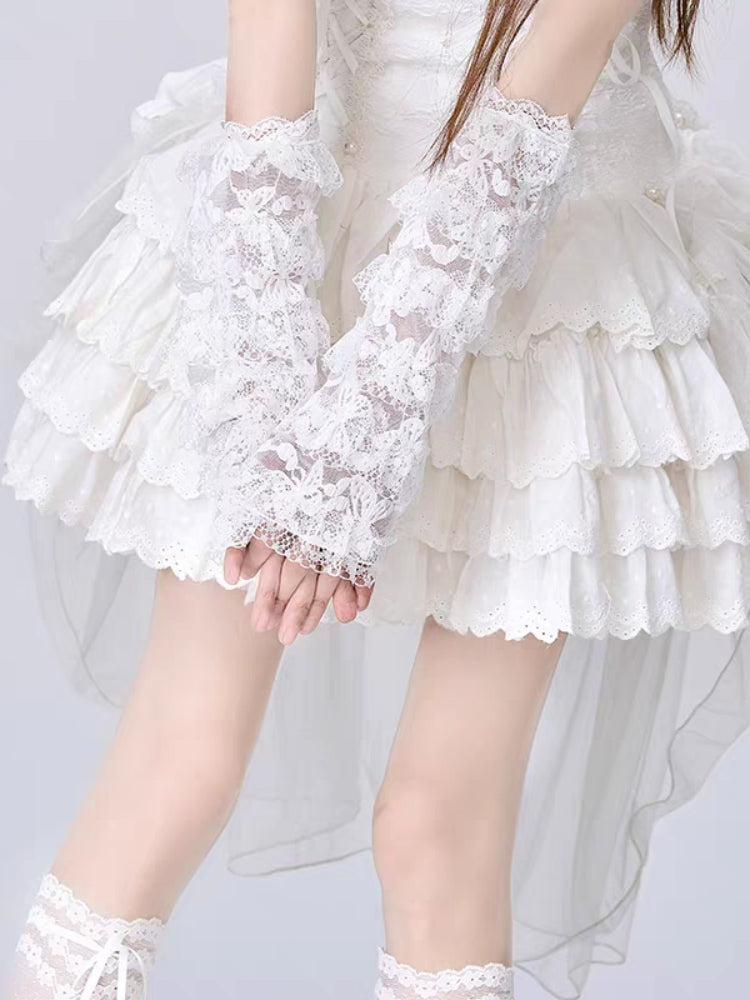 Lace Reverie Lolita Bow Arm Sleeves-ntbhshop