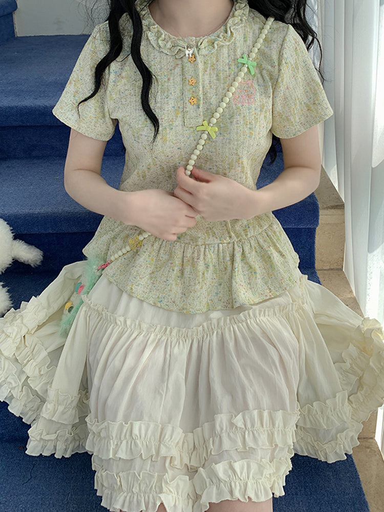 Vanilla Cake High Waist Lace Skirt-ntbhshop