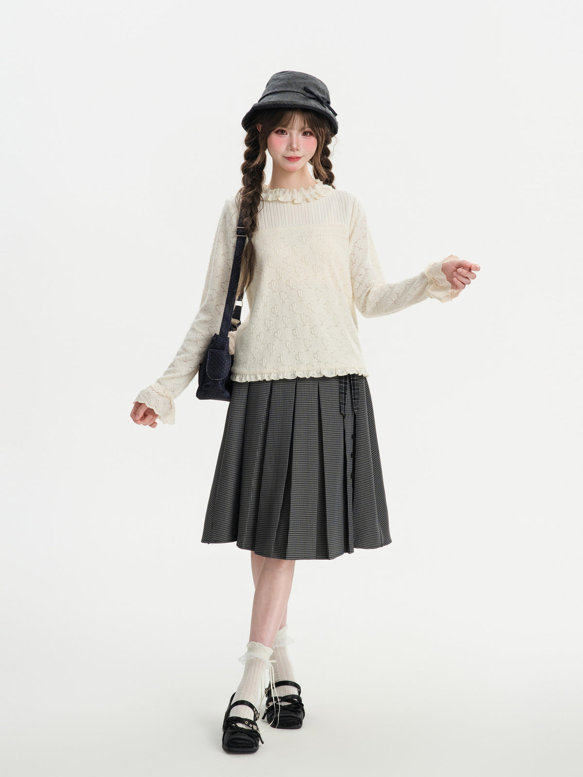 Milky Heart Ruffle Top-Tops-ntbhshop