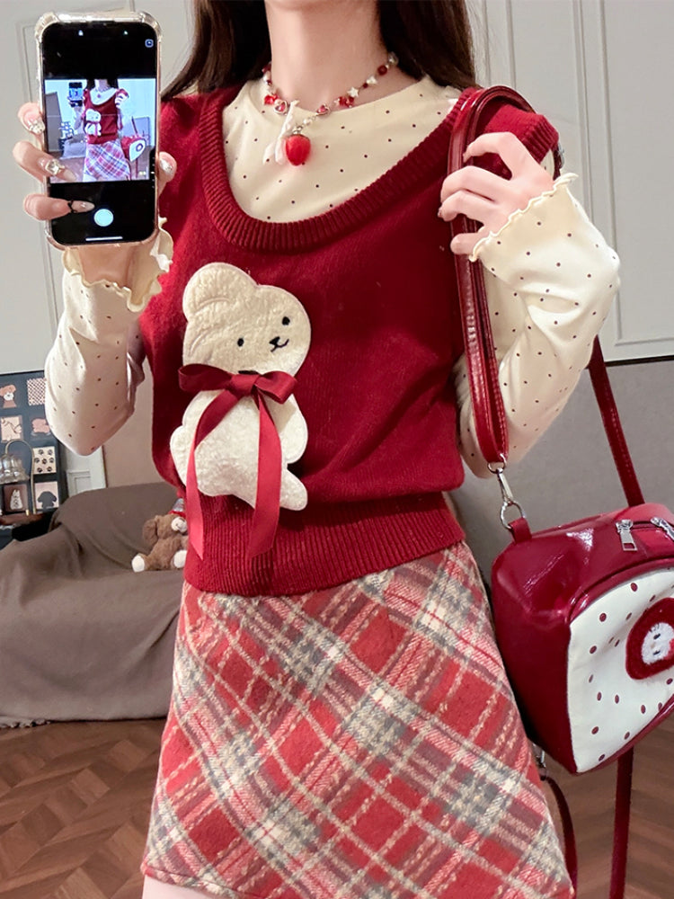 Hazelnut Muffin Knit Vests, Tops Skirts-ntbhshop