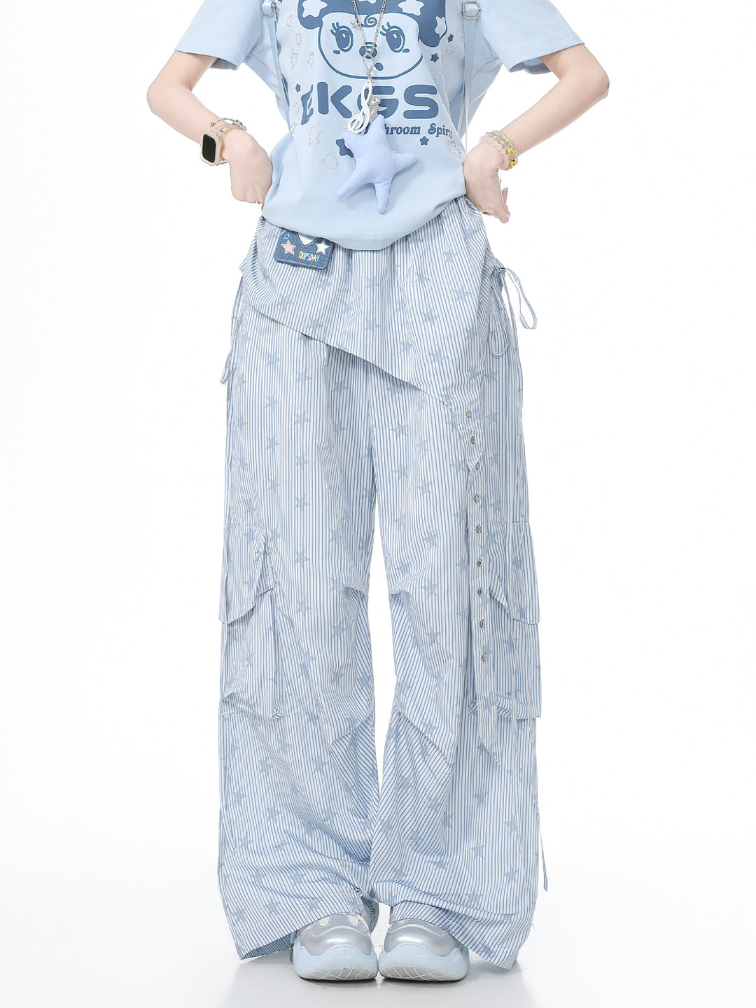 Sunday Stripe Cargo Pants-Bottoms-ntbhshop