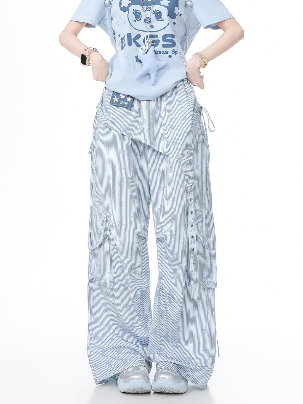Sunday Stripe Cargo Pants-Bottoms-ntbhshop