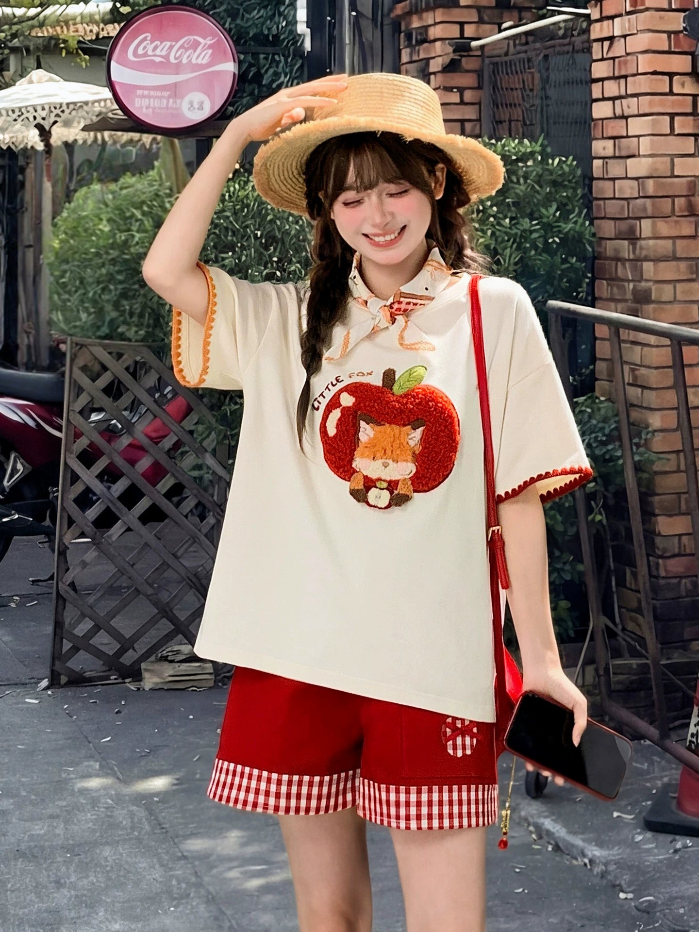 Apple Fox Square Scarf-Accessories-ntbhshop